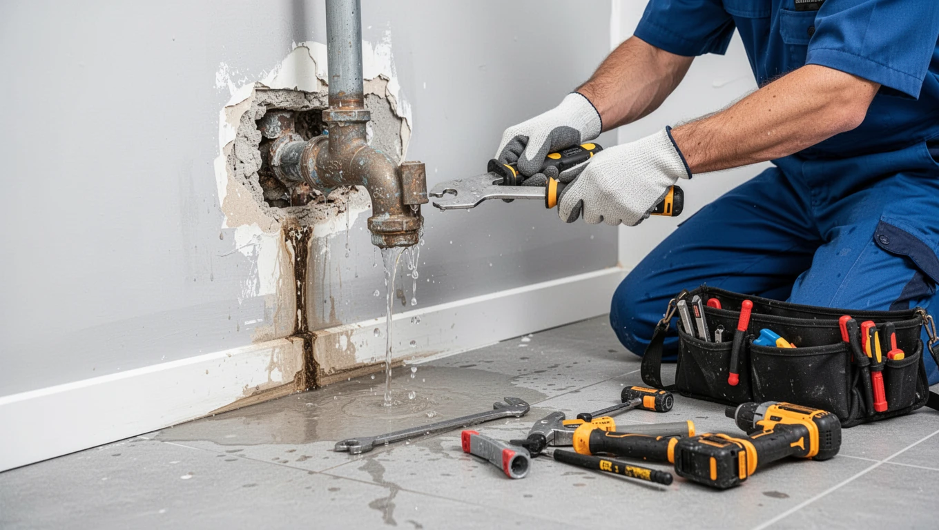Leaking Pipe Water Damage Repair